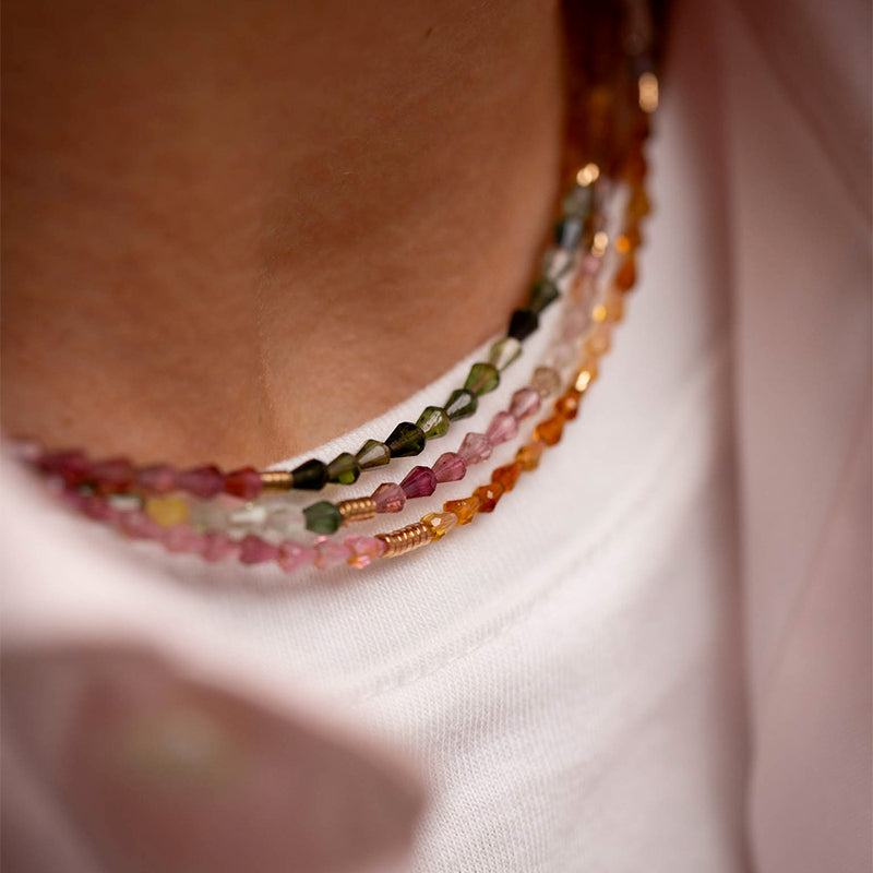 Luj - Collier ras de cou en Tourmaline Sybil - Rose