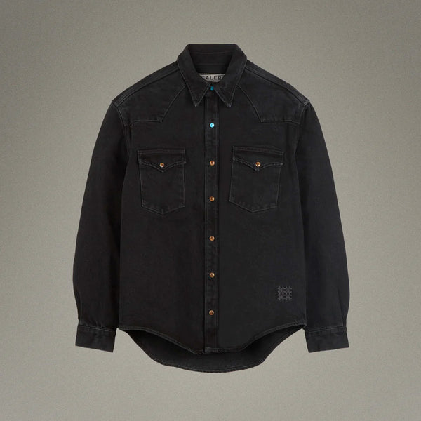 Caleb - Chemise Western Twill - Noir