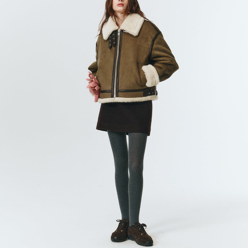 Dunst - Mini jupe en laine - Marron Foncé