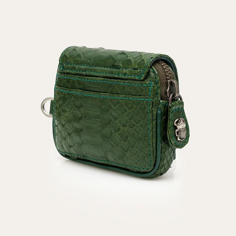 Claris Virot - Porte Monnaie Karl  - Vert Python