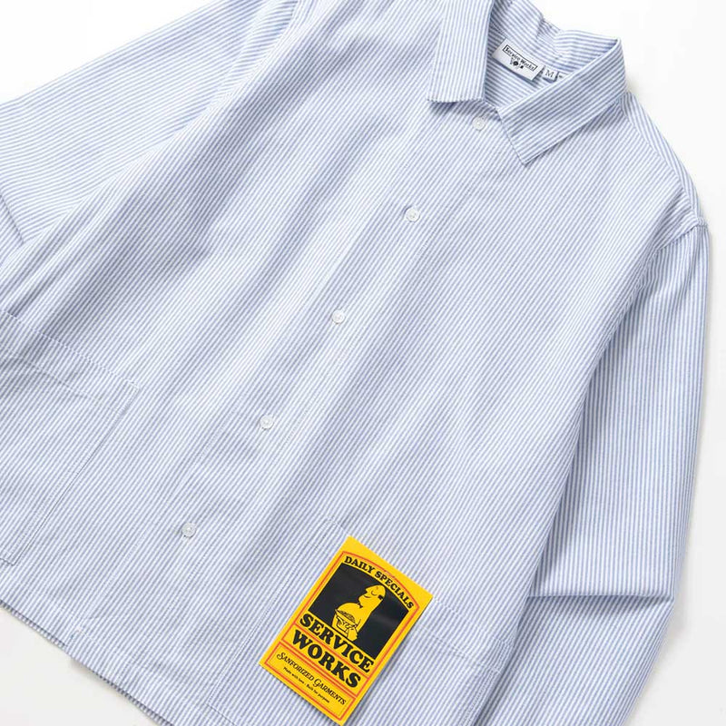 Service Works - Chemise Waiter - Bleu Oxford Rayures