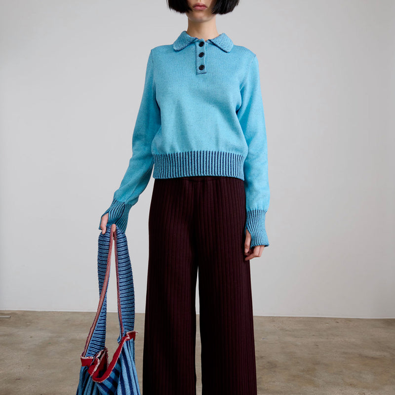 Carlota Cahis - Pull Mustang - Bleu