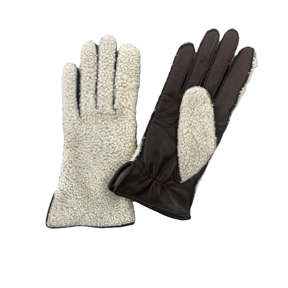 Milona - Curly Sheep Gloves - Brown