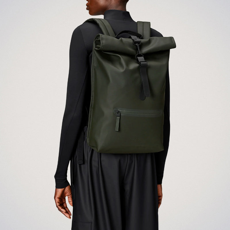 rains green man backpack Rains - Rolltop Rucksack