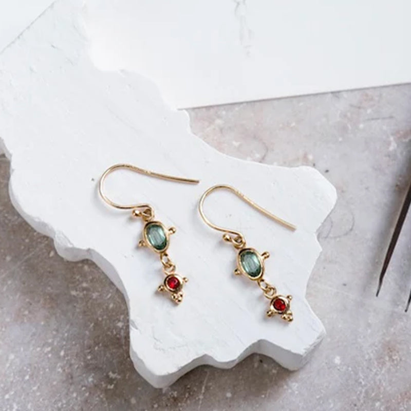 Alix D. Reynis - Boucles d'oreilles Leo - Tourmaline Rouge