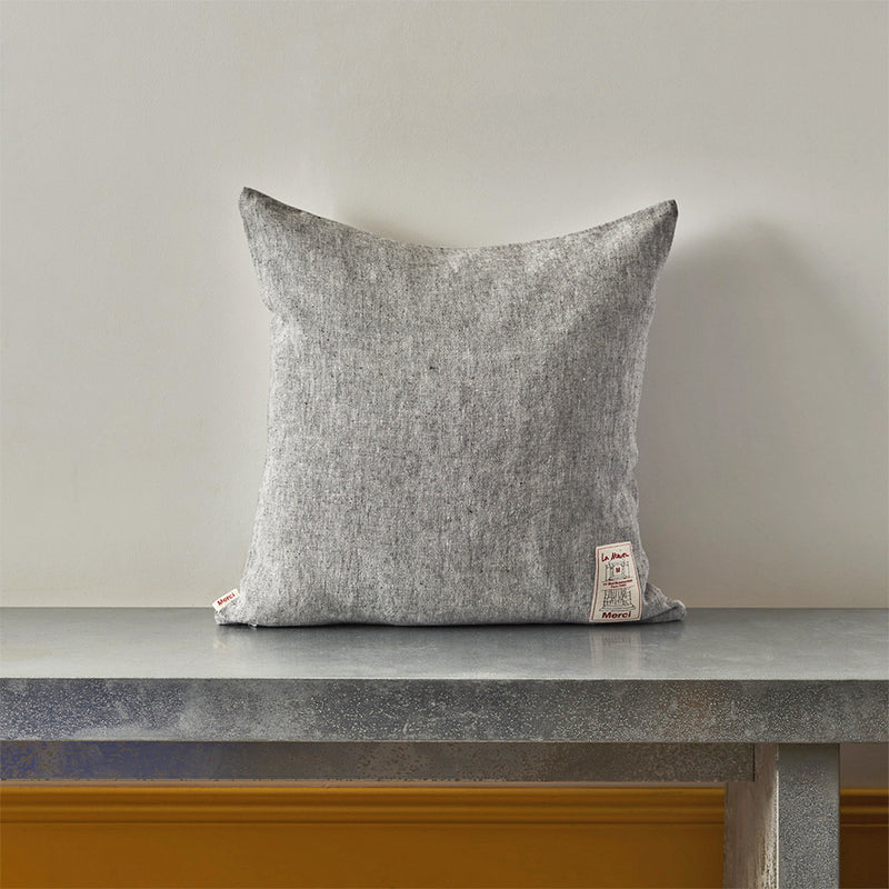 Coussin épais en lin - Chambray Noir