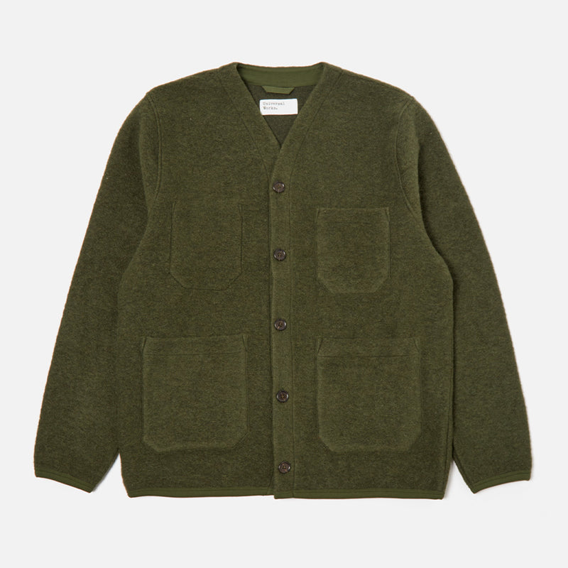 Universal Works - Cardigan à poches - Olive