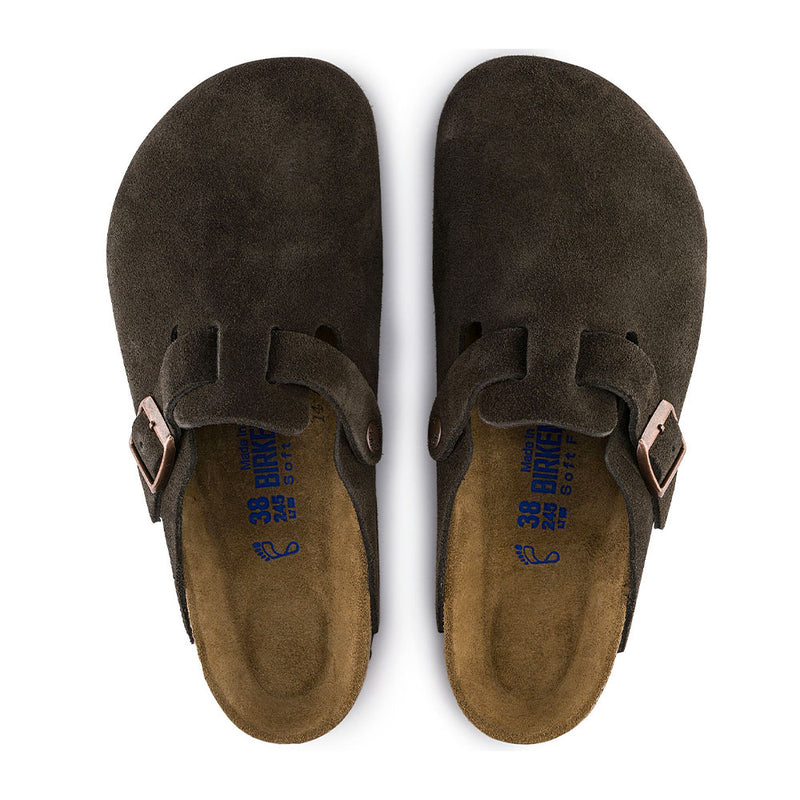 BIRKENSTOCK - Sabots Boston Suede - Lit de pied souple - Mocha