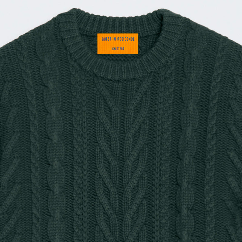 Guest In Residence - Maille Fisherman Crew - Vert Holly