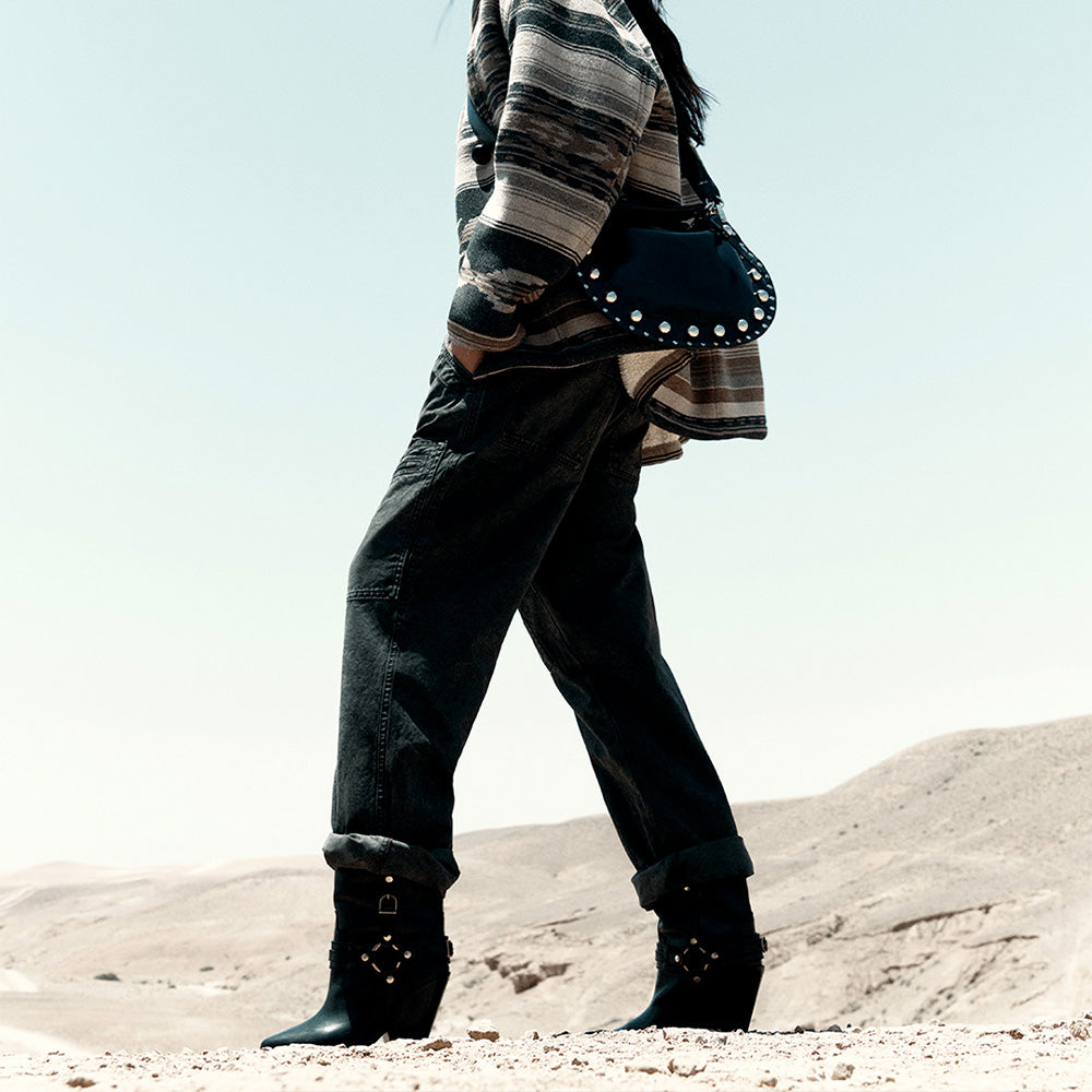 パンツ ISABEL MARANT PANTALONE SKINNY CYERRA IN PELLE Pantalones Cyerra de piel de tiro bajo en negro - Isabel