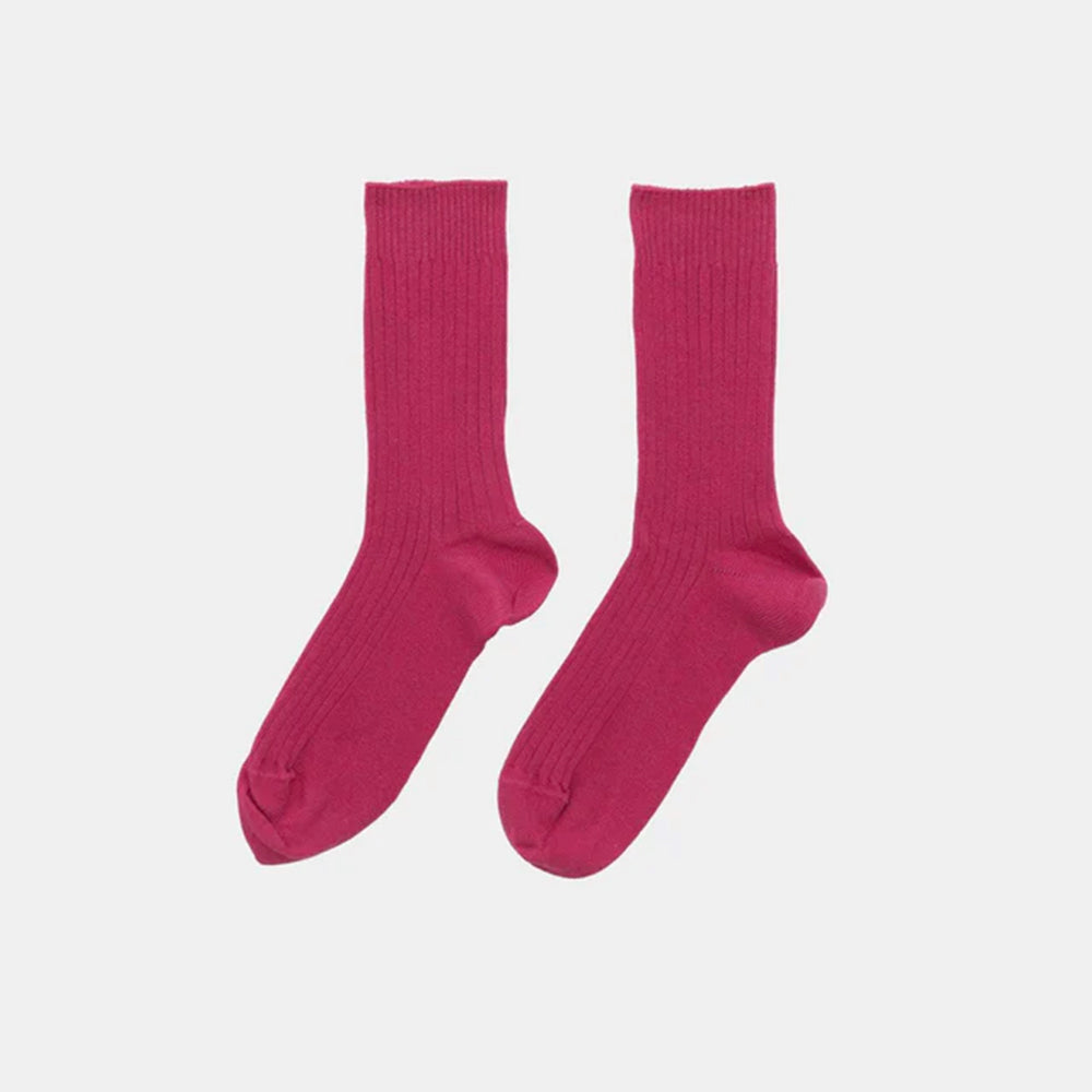 Baserange - Ribbed Mid-Calf Socks - Ovid Pink
