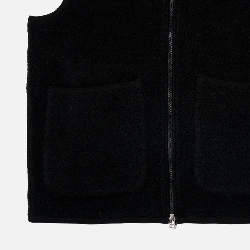 Universal Works - Veste Laine Zip - Noir