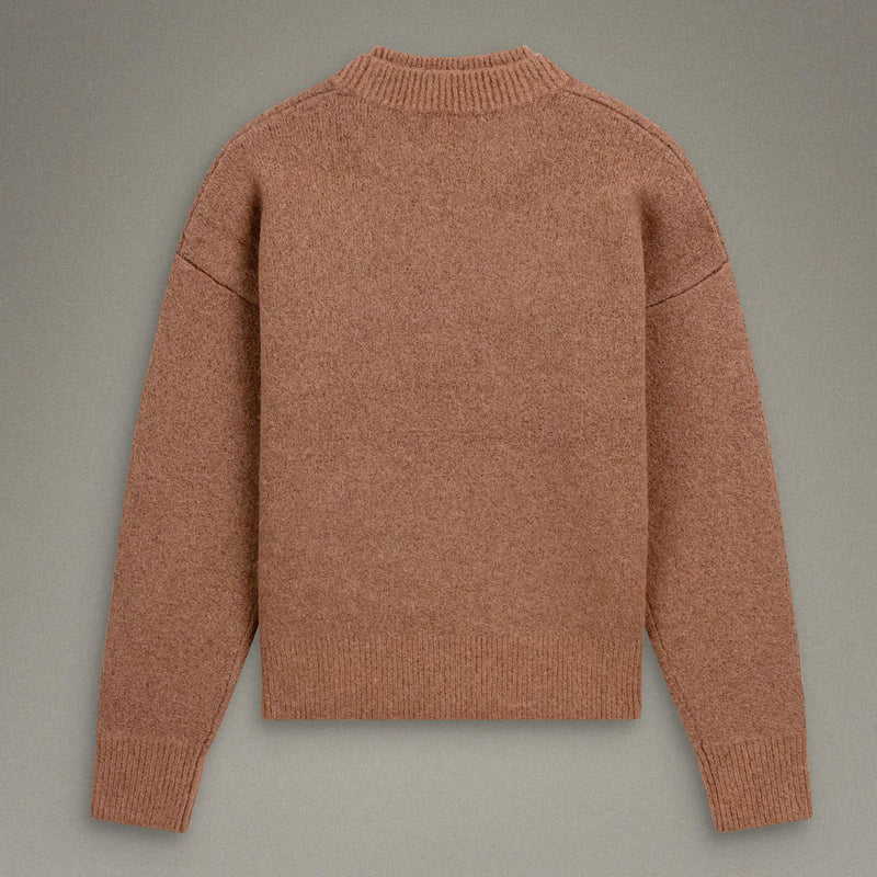 Caleb - Pull Col Rond Brodé - Tabacco Camel