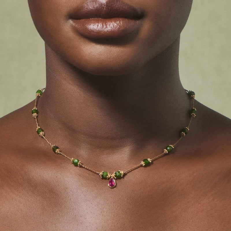 Tityaravy - Collier Tanza - Diopside / Grenat
