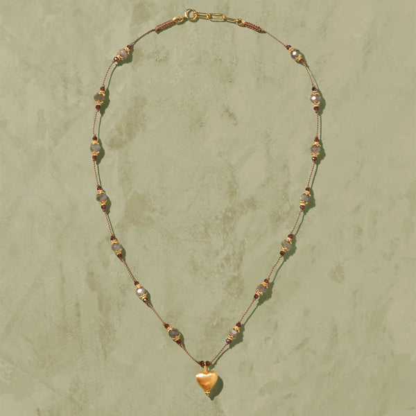 Tityaravy - Collier Dil 1 Labradorite - Marron