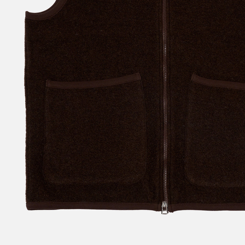 Universal Works - Veste Laine Zip - Marron