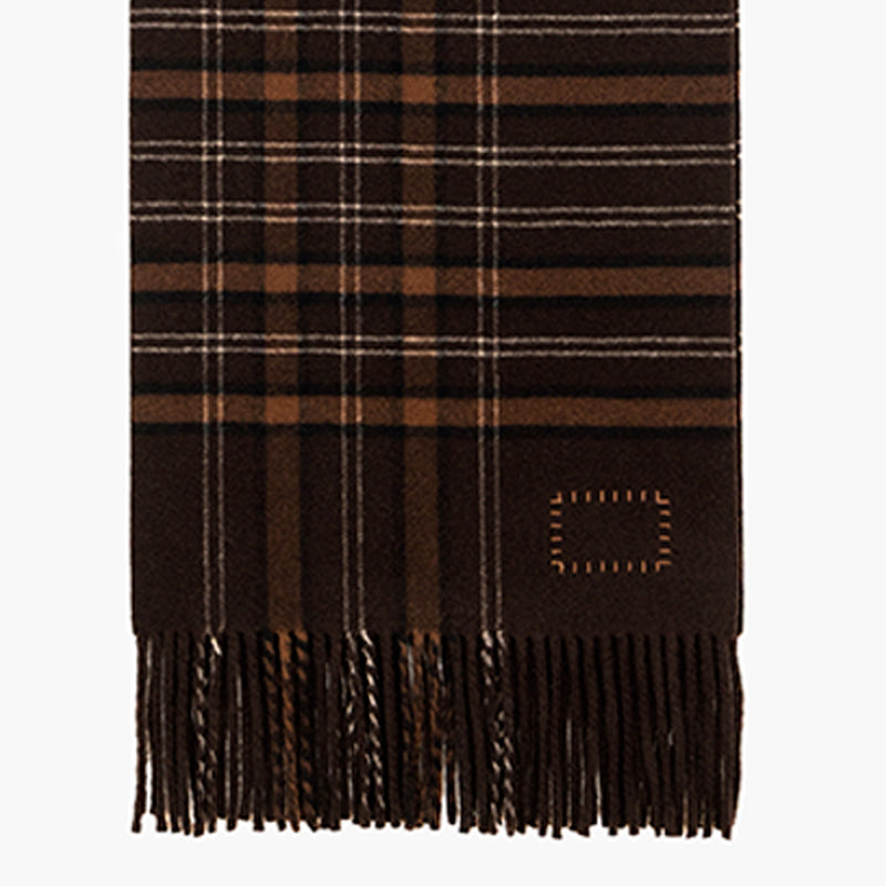 Museum Garments - Echarpe Checked en Laine - Marron
