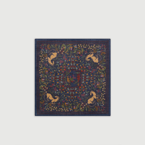 Hartford - Echarpe Florale - Bleu Indigo