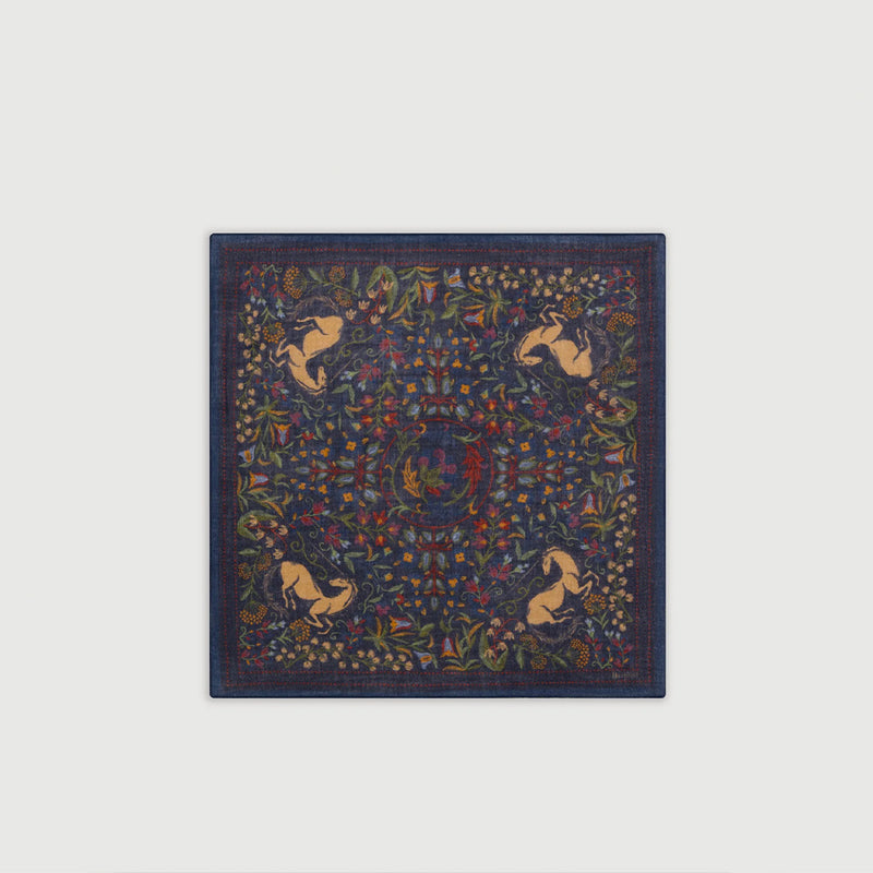 Hartford - Echarpe Florale - Bleu Indigo