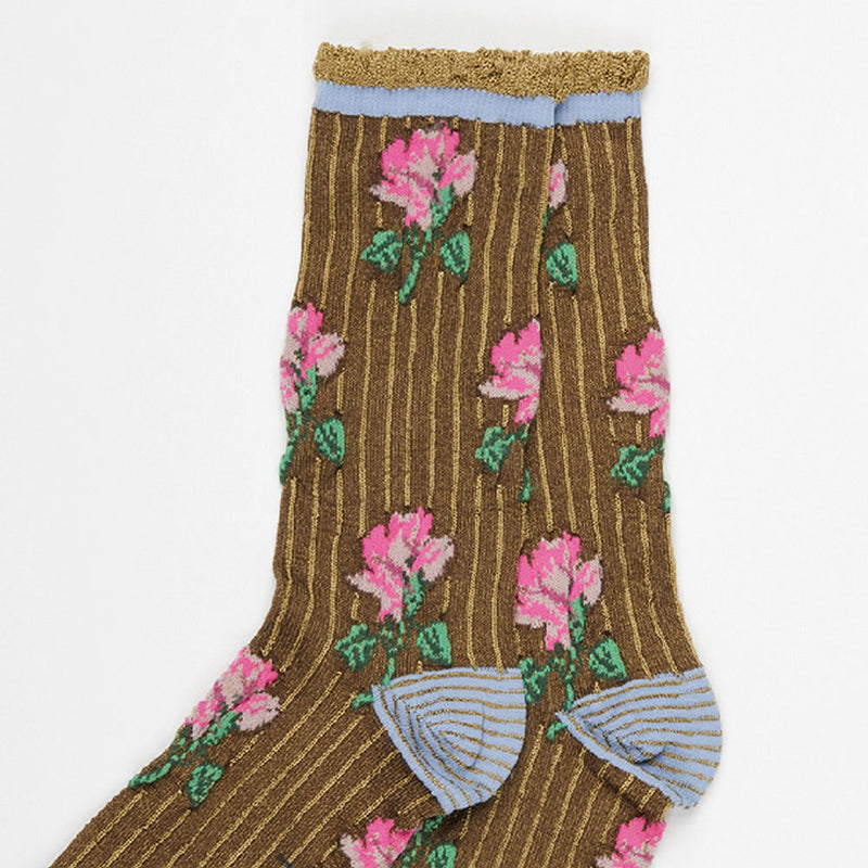 Exquisite J - Chaussettes CA54 - Marron et Rose