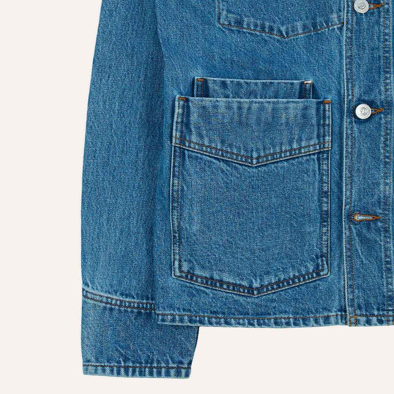 Drake's - Veste de travail - Jean Bleach Wash