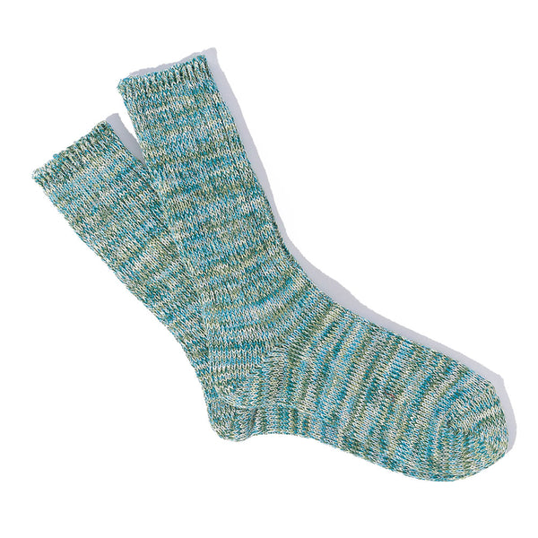 Anonymous ISM - Chaussettes 5 Color Mix Crew - Turquoise