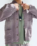 Veste Merci Paris Dr Collectors New Saigon couleur orchidée en tissu doux avec boutons en noix de coco