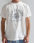T-shirt Merci Paris Dr Collectors en coton biologique blanc cassé avec broderie vintage Cala En Porter et bateau
