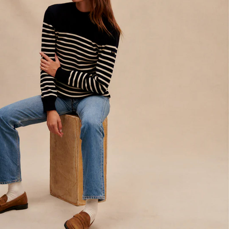 Le Minor - Pull Marin - Marine & Ecru