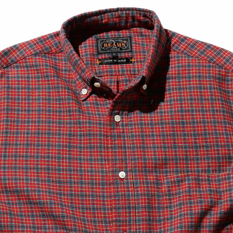 Beams Plus - Chemise Mini Plaid Flannel - Rouge