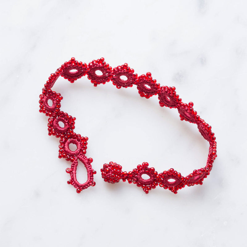 Ottomania - Bracelet crochet Daisy - Rouge