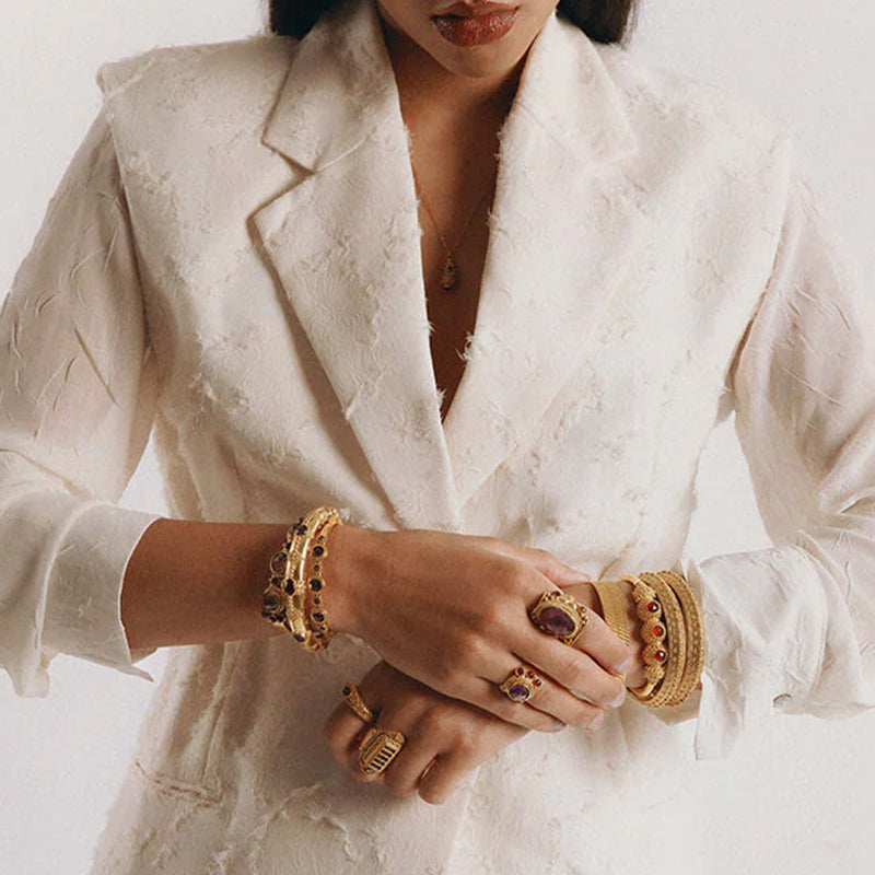 LA2L - Bague Jasmine New - Améthyste & Hessonite