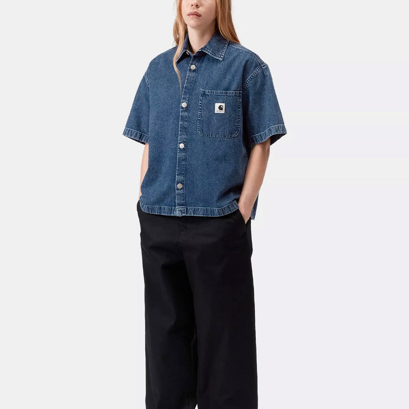 Carhartt WIP - W SS Lovilia Shirt - Stone Washed Blue – Merci Paris