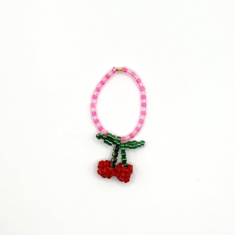 Hiiri - Bague Cerise elastique - Rouge