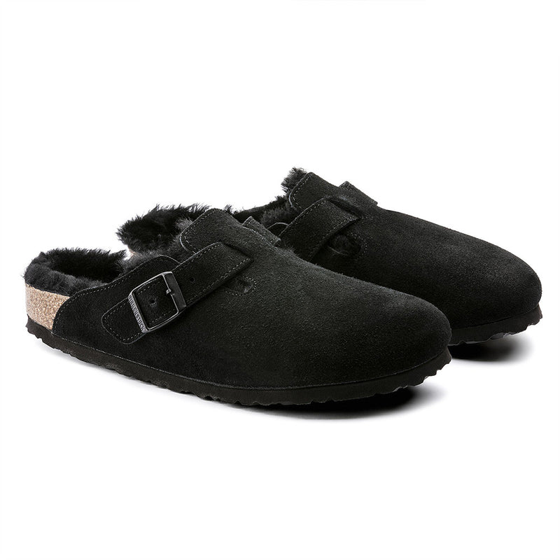 Birkenstock - Sabots Boston en Fourrure - Noir