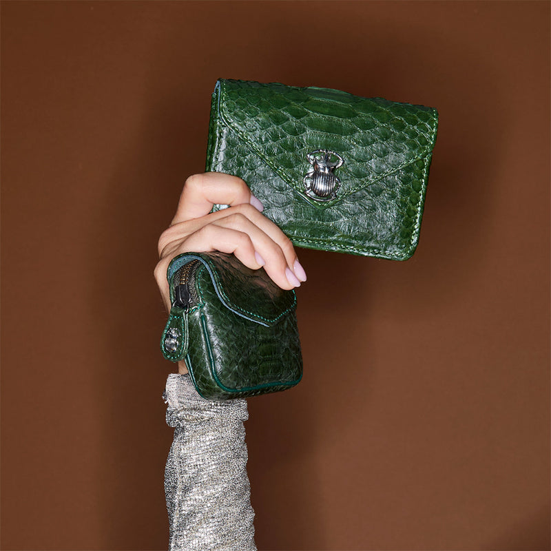 Claris Virot - Porte Monnaie Karl  - Vert Python