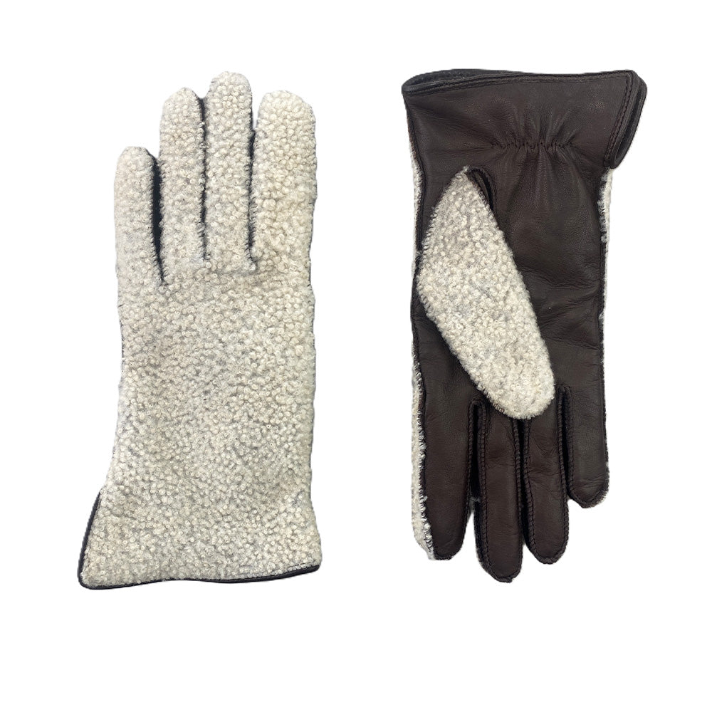 Milona - Curly Sheep Gloves - Brown