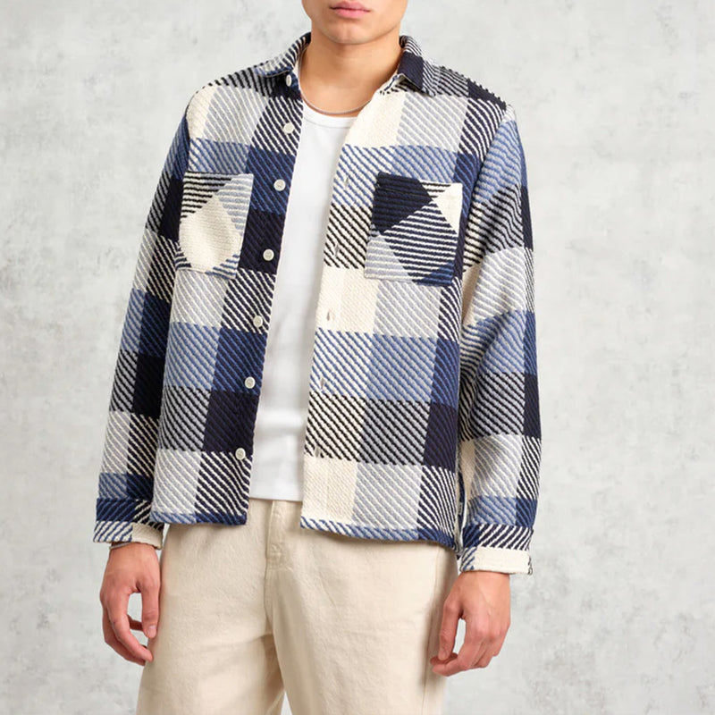 Wax London -  Surchemise Whiting - Marine & Ecru