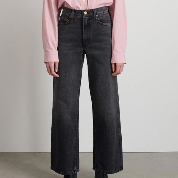 B Sides - Jeans Elissa taille haute large - Noir