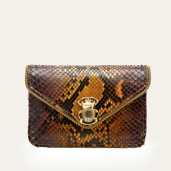 Claris Virot - Porte Carte Python Alex - Marron