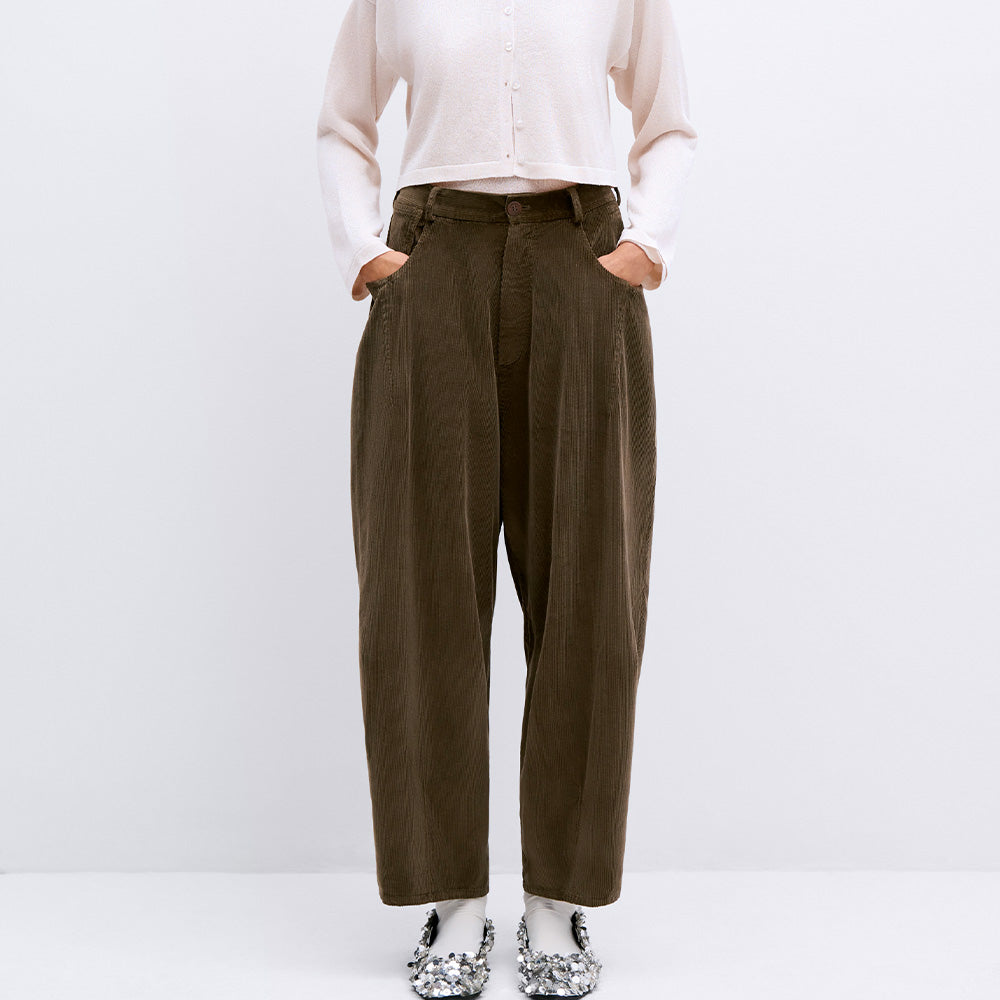 Cordera - Corduroy Baggy Pants - Green