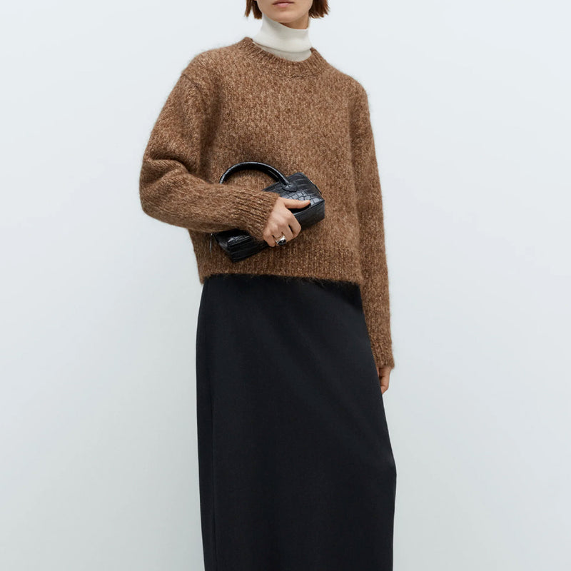 Cordera - Pull Chunky Mélangé - Marron