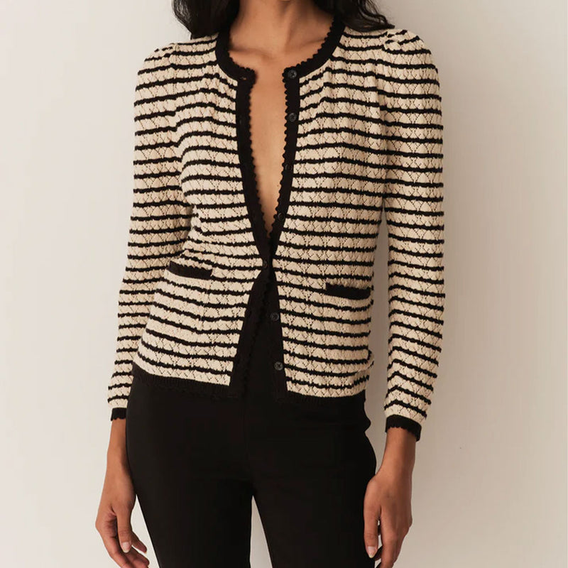 Dôen - Cardigan Therese - Beige rayé