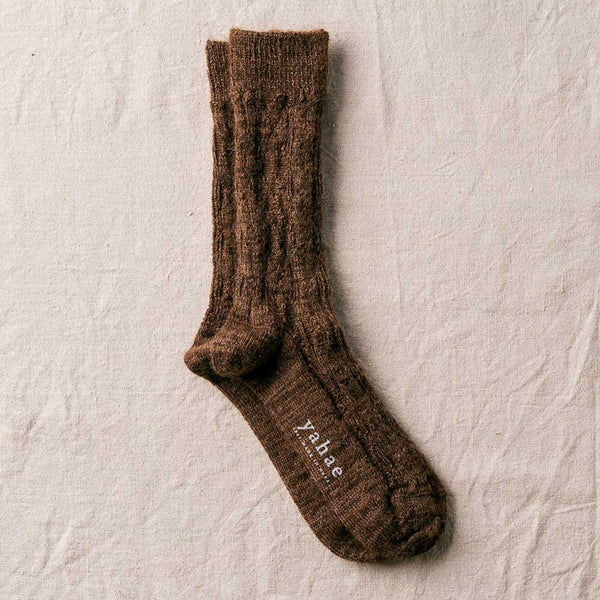 Yahae - Chaussettes Alpaca Cable - Marron