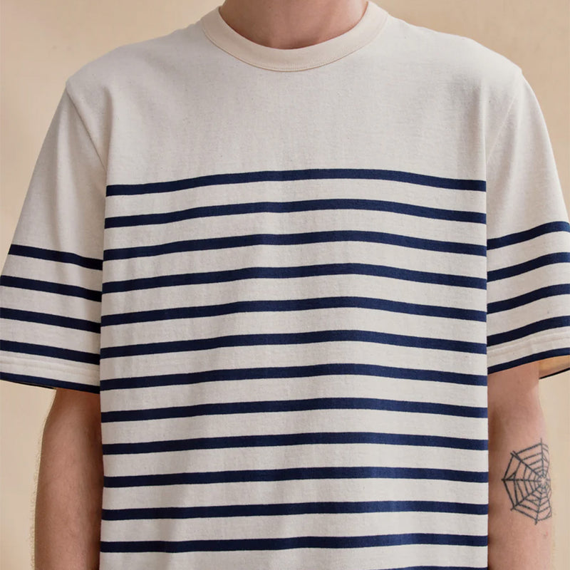 Le Minor - T-Shirt MC - Ecru & Marine