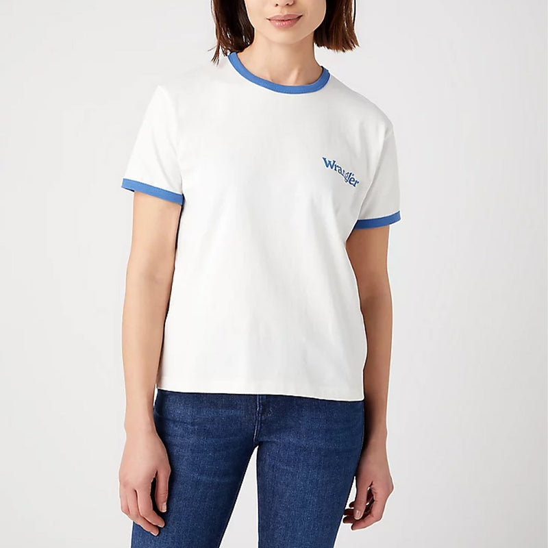Wrangler - T-shirt Ringer tee - Blanc