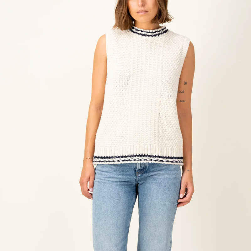 Tricots Jean Marc - Pull sans manches Meline - Ecru