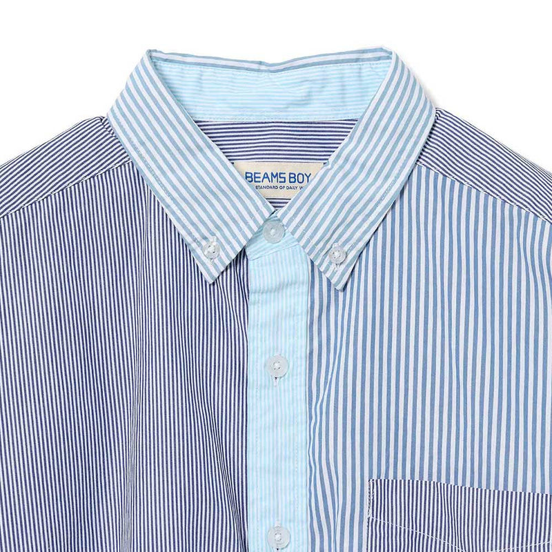 Beams Boy - Chemise Lwn - Bleu