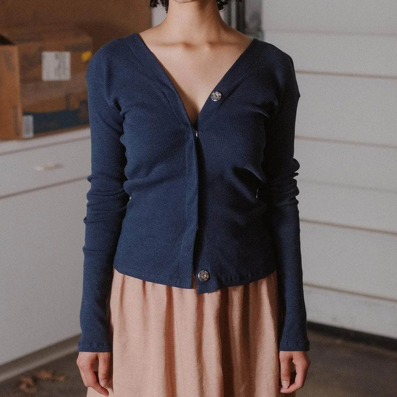 Baserange - Cardigan Tav - Bleu