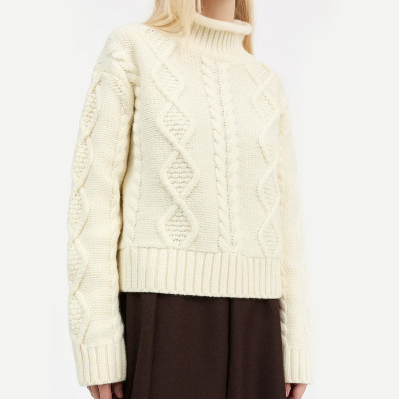 Skall Studio - Pull Col Rond - Ecru